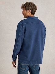 White Stuff Blue Brampton Collared 100% Cotton Sweater - Image 2 of 10