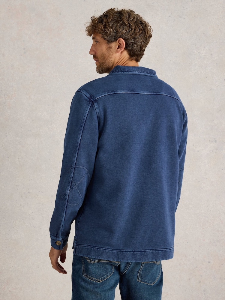 White Stuff Blue Brampton Collared 100% Cotton Sweater - Image 2 of 10