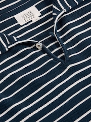 White Stuff Jacquard Stripe 100% Cotton Polo Shirt - Image 6 of 6