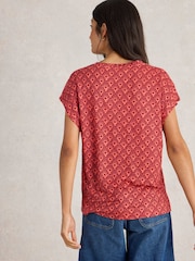 White Stuff Red Rowan Linen 100% Linen Tank Top - Image 4 of 6