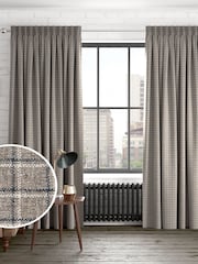 Grey Simplicity Check Made to Measure Curtains - Image 1 of 9