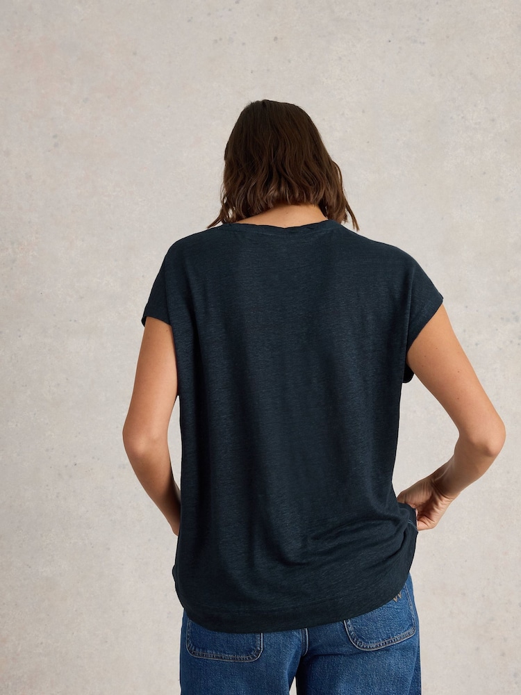 White Stuff Blue Rowan Linen 100% Linen Tank Top - Image 3 of 6