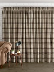 Natural Linen Look Check Made to Measure Curtains - Image 2 of 8