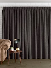 Charcoal Grey Textured Weave Made to Measure Curtains - Image 2 of 7