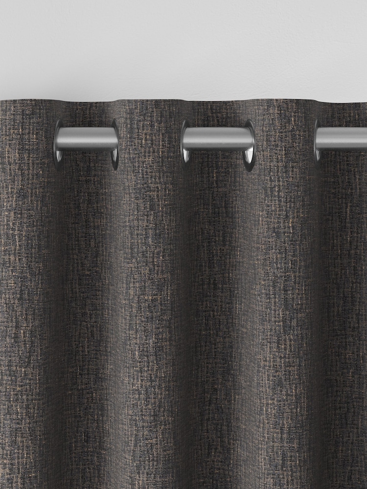 Charcoal Grey Textured Weave Made to Measure Curtains - Image 2 of 5