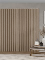 Dark Natural/Grey Woven Stripe Made to Measure Curtains - Image 2 of 7