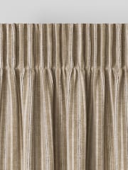Dark Natural/Grey Woven Stripe Made to Measure Curtains - Image 3 of 7