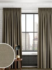 Khaki Green Matte Chenille Made to Measure Curtains - Image 1 of 10