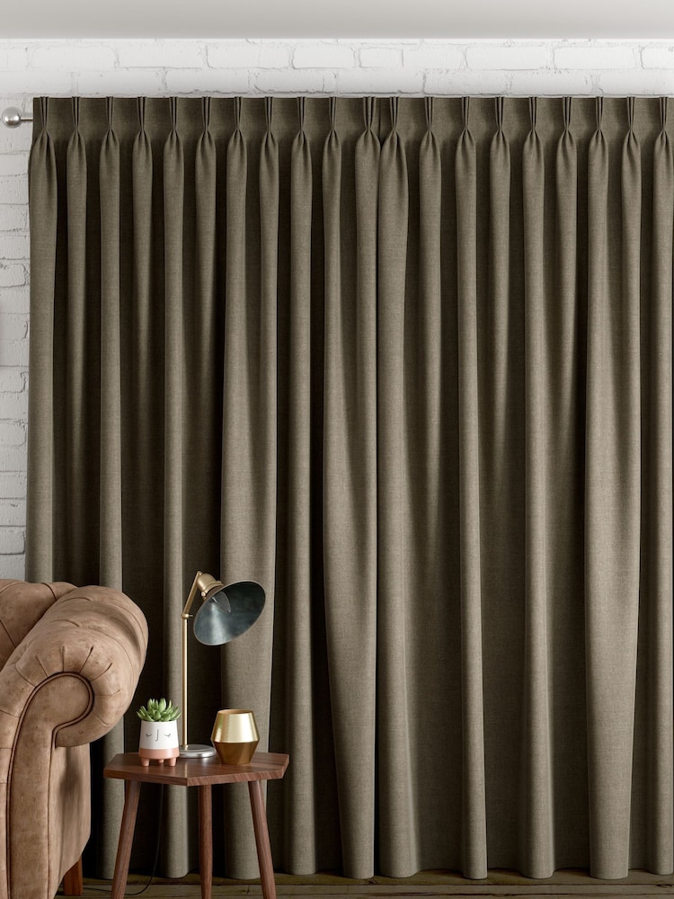 Khaki Green Matte Chenille Made to Measure Curtains - Image 2 of 10