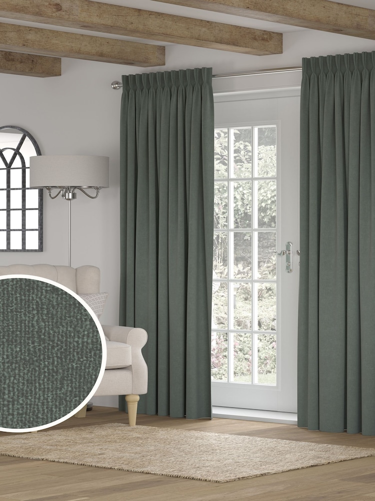 Green Touch of Linen Made to Measure Curtains - Image 1 of 8