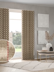 Natural/Orange Stripe Jacquard Made to Measure Curtains - Image 1 of 8
