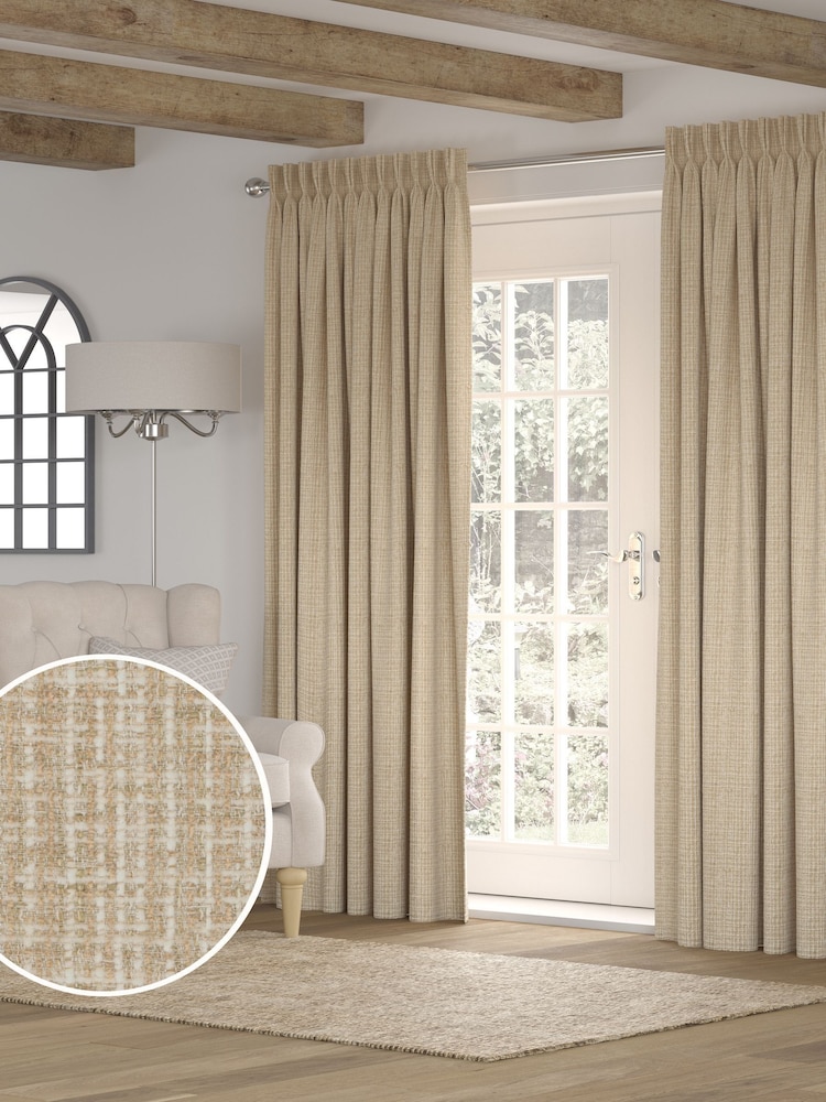 Natural Textured Weave Made to Measure Curtains - Image 1 of 8