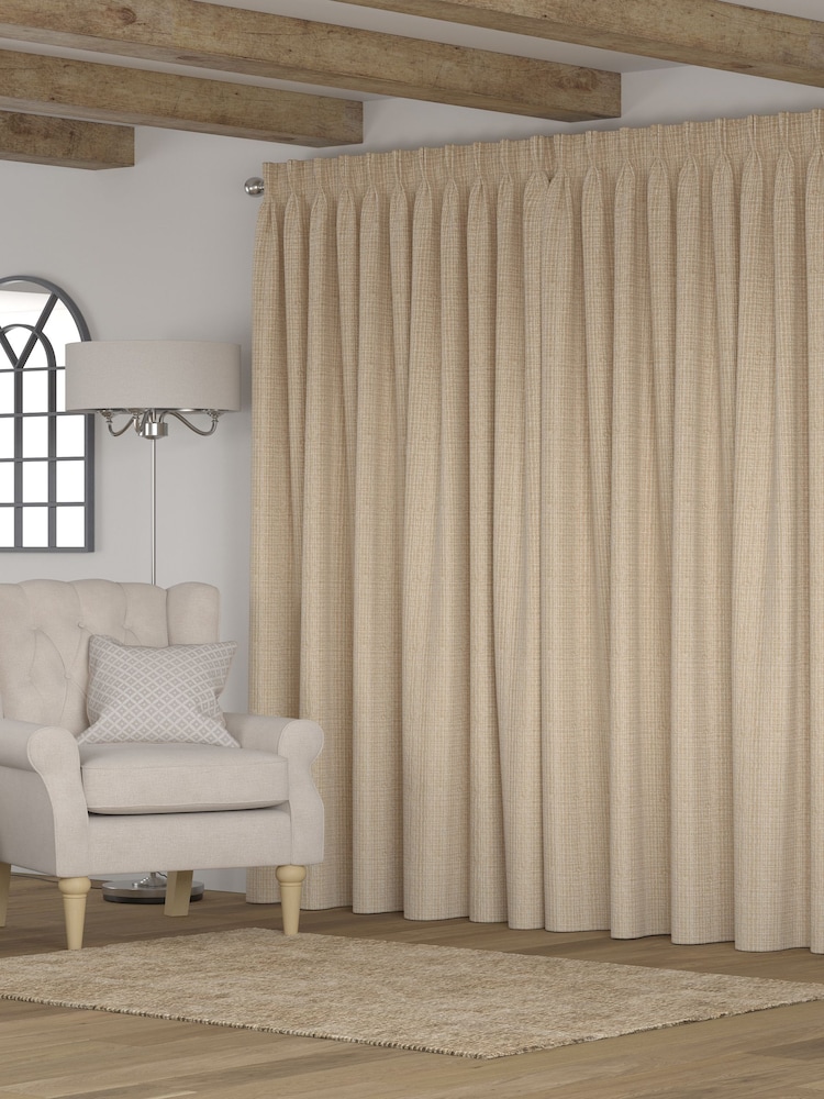 Natural Textured Weave Made to Measure Curtains - Image 2 of 8
