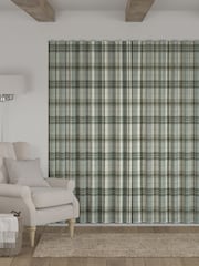 Green Linen Look Check Made to Measure Curtains - Image 2 of 9