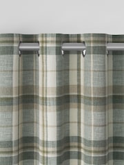 Green Linen Look Check Made to Measure Curtains - Image 7 of 9