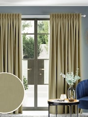 Green Khaki Cotton Made to Measure Curtains - Image 1 of 10
