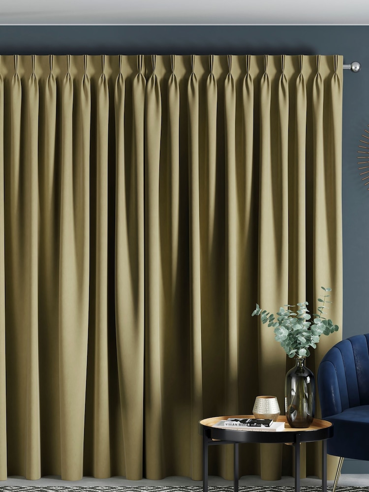 Green Khaki Cotton Made to Measure Curtains - Image 2 of 10