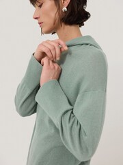 Jigsaw Green Wool Cashmere Blend Hoodie - Image 6 of 7