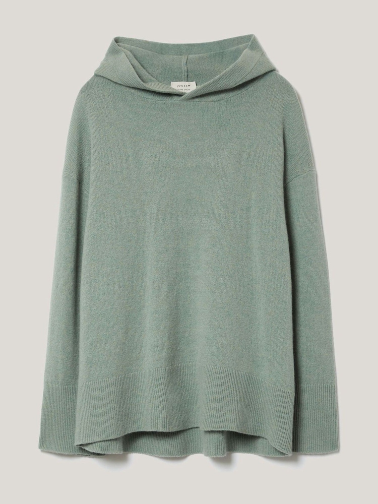 Jigsaw Green Wool Cashmere Blend Hoodie - Image 7 of 7