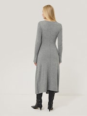 Jigsaw Grey Wool Cashmere Blend Knot Dress - Image 2 of 6