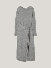 Jigsaw Grey Wool Cashmere Blend Knot Dress - Image 6 of 6