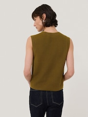 Jigsaw Green Cotton Blend V-Neck Tank - Image 2 of 6