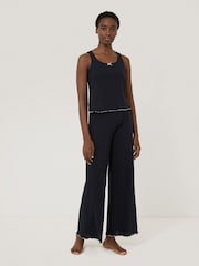 Jigsaw Blue 100% Cotton Pointelle Vest Top - Image 3 of 6