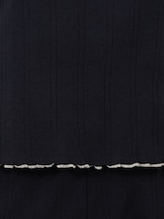 Jigsaw Blue 100% Cotton Pointelle Vest Top - Image 6 of 6