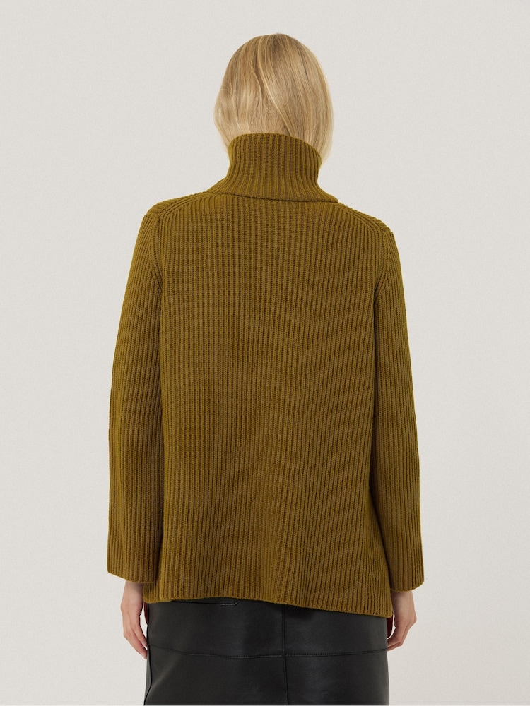 Jigsaw Green Cotton Blend Faroe Fishermans Jumper - Image 5 of 7