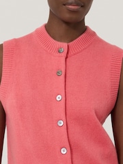 Jigsaw Pink Wool Cashmere Blend Waistcoat - Image 2 of 7