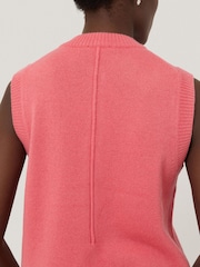 Jigsaw Pink Wool Cashmere Blend Waistcoat - Image 4 of 7