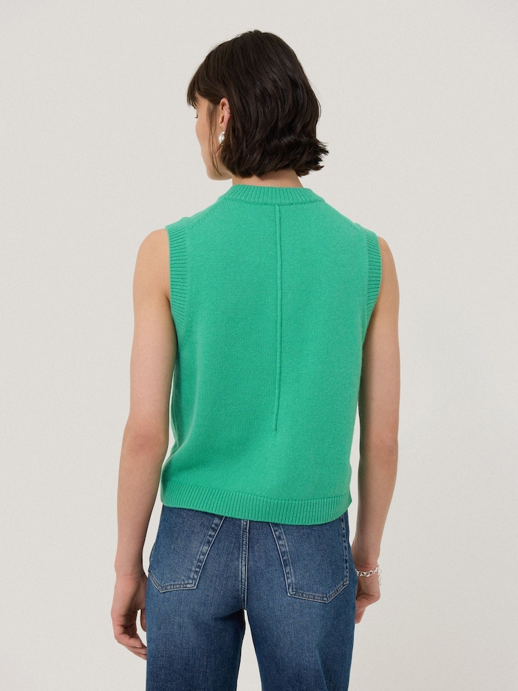 Jigsaw Green Wool Cashmere Blend Waistcoat - Image 2 of 7