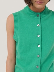 Jigsaw Green Wool Cashmere Blend Waistcoat - Image 5 of 7