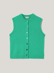 Jigsaw Green Wool Cashmere Blend Waistcoat - Image 7 of 7