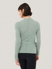Jigsaw Green Ribbed Wrap Cardigan - Image 2 of 7