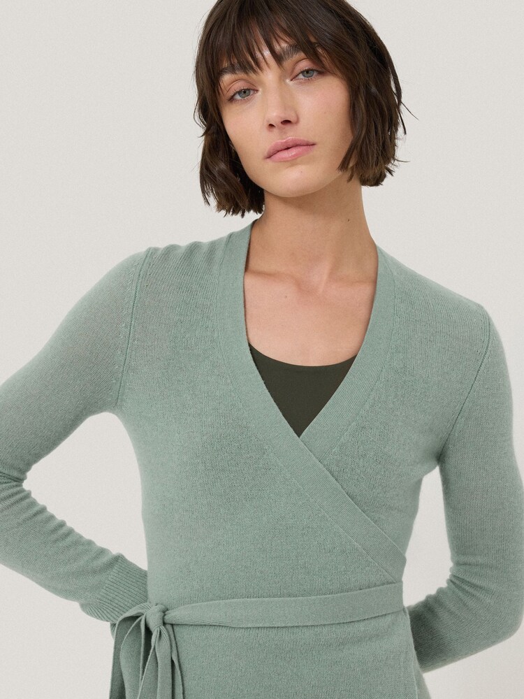Buy Jigsaw Green Ribbed Wrap Cardigan from the Next UK online shop