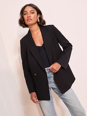 Friends Like These Black Premium Double Breasted Blazer - Image 1 of 5