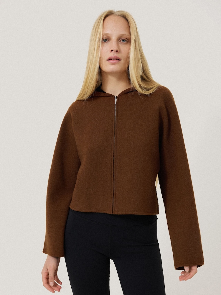 Jigsaw Brown Double Face Zip Hoodie - Image 1 of 5