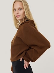 Jigsaw Brown Double Face Zip Hoodie - Image 2 of 5