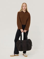 Jigsaw Brown Double Face Zip Hoodie - Image 3 of 5