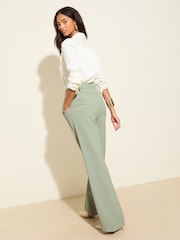 Friends Like These Seafoam Premium Elastic Back Tailored Wide Leg Trousers - Image 4 of 4