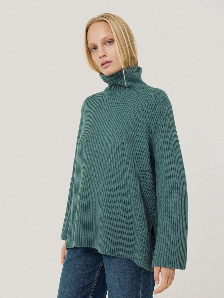 Jigsaw Blue Cotton Blend Faroe Fishermans Jumper - Image 1 of 7