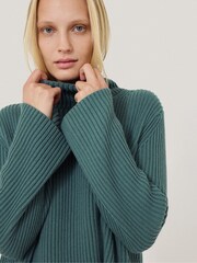 Jigsaw Blue Cotton Blend Faroe Fishermans Jumper - Image 2 of 7
