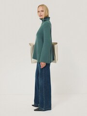 Jigsaw Blue Cotton Blend Faroe Fishermans Jumper - Image 3 of 7