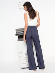 Friends Like These Blue Tonic Premium Elastic Back Tailored Wide Leg Trousers - Image 4 of 5