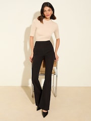 Friends Like These Black Premium Bootcut Seam Detail Tailored Trousers - Image 1 of 4
