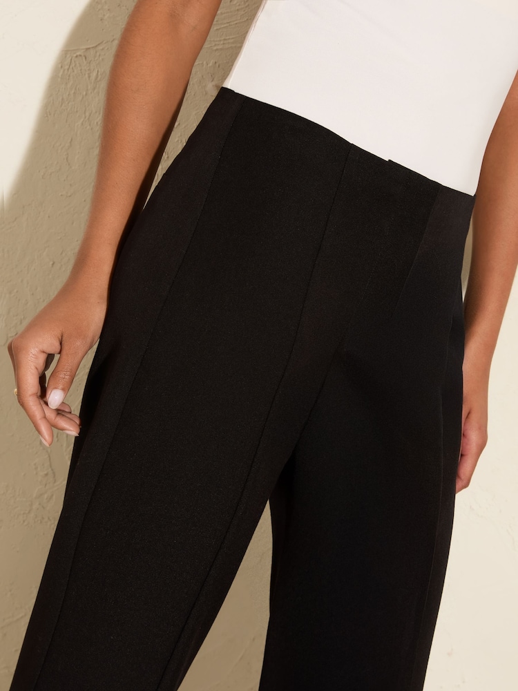 Friends Like These Black Premium Bootcut Seam Detail Tailored Trousers - Image 2 of 4 Friends Like These Black Premium Bootcut Seam Detail Tailored Trousers - Image 2 of 4