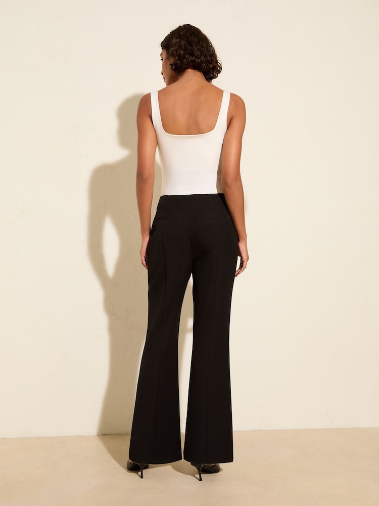 Friends Like These Black Premium Bootcut Seam Detail Tailored Trousers - Image 4 of 4 Friends Like These Black Premium Bootcut Seam Detail Tailored Trousers - Image 4 of 4