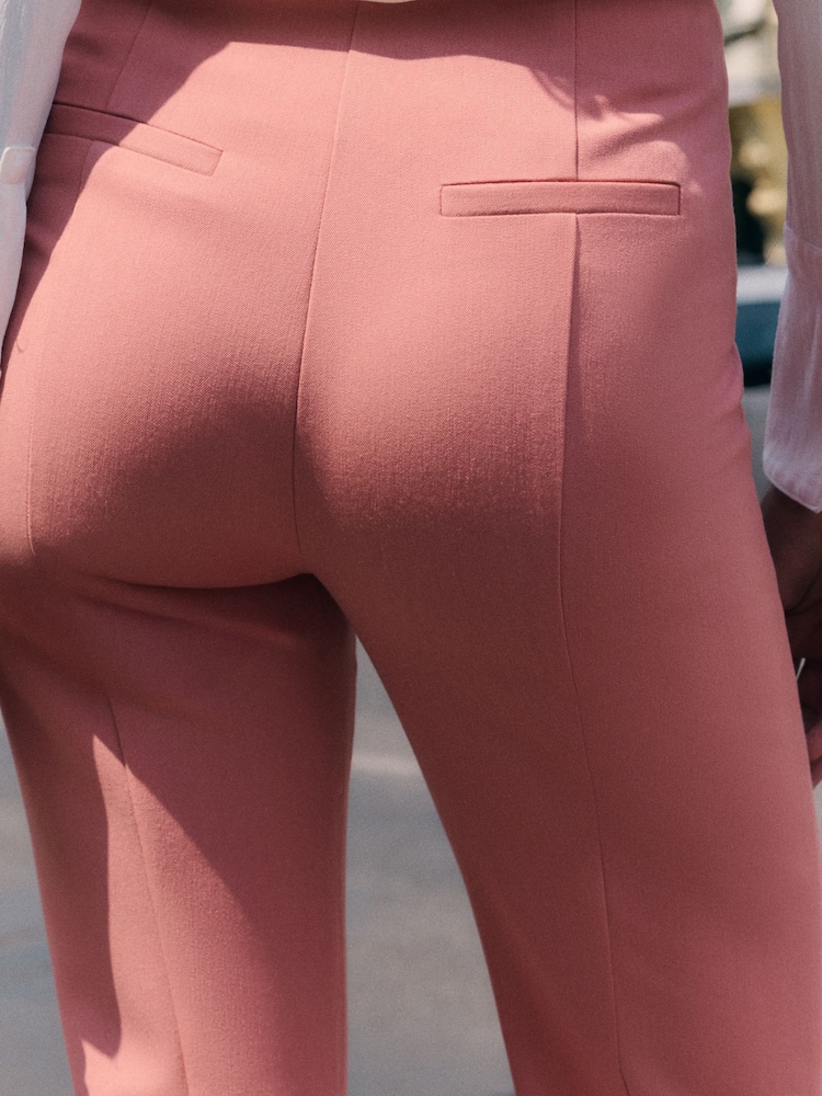 Friends Like These Pink Premium Bootcut Seam Detail Tailored Trousers - Image 2 of 5 Friends Like These Pink Premium Bootcut Seam Detail Tailored Trousers - Image 2 of 5
