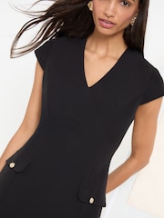 Friends Like These Black Mini Cap Sleeve Tailored Dress - Image 2 of 5